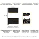 Ver imagem 4 de Armário de Cozinha Compacta 120cm com Leds Veneza Up Multimóveis V2012 Preto/Dourado