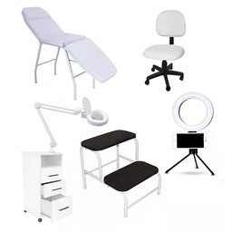 Kit Estética Maca Lupa Armário Mocho Escada e Brinde Fiscomed Kit para Estética - 1