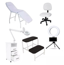 Ver imagem 1 de Kit Estética Maca Lupa Armário Mocho Escada e Brinde Fiscomed Kit para Estética
