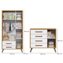 Ver imagem 5 de Conjunto Quarto de Bebê Completo Cômoda Berço com Colchão e Roupeiro Qencanto Retrô Freijó Qmovi