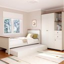 Ver imagem 1 de Quarto Juvenil Completo Bicama Solteiro e Guarda Roupa Ananda Casatema MadeiraOriginals Bege/Off White/Mel