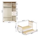 Ver imagem 3 de Quarto Juvenil Completo Bicama Solteiro e Guarda Roupa Ananda Casatema MadeiraOriginals Bege/Off White/Mel
