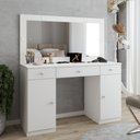 Ver imagem 1 de Penteadeira Camarim Margot 2 Portas 3 Gavetas Porta Jóias Branco - Panorama Móveis