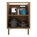 Ver imagem 4 de Balcão de Cozinha com Tampo e 2 Portas 60cm Multimóveis Cr20461 Freijó/mármore Branco