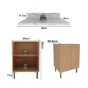 Ver imagem 3 de Balcão de Cozinha com Tampo e 2 Portas 60cm Multimóveis Cr20461 Freijó/mármore Branco
