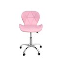 Ver imagem 3 de Kit 4 Cadeiras Escritório Slim Vegas Base Giratória Estofada Rosa Quartzo