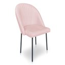 Ver imagem 3 de Kit 6 Cadeiras Poltrona de Jantar Ariel Suede Rosa Bebê Pés de Ferro Preto - Pallazio