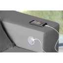 Ver imagem 3 de Sofá 4 Lugares América Cinza Retrátil, Reclinável 2,52 Metros com Carregador Usb e 2 Puffs