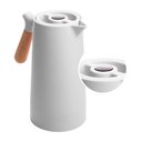 Ver imagem 3 de Garrafa Térmica Plástico C/cabo Madeira Termômetro Branca 1l