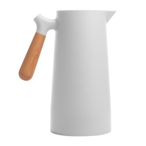 Garrafa Térmica Plástico C/cabo Madeira Termômetro Branca 1l