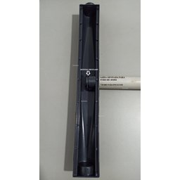 Ralo Linear 6x50 modelo Grelha Inox Polida Desenho S com Tela Anti Insetos e Coletor Preto - Ficone  - 3