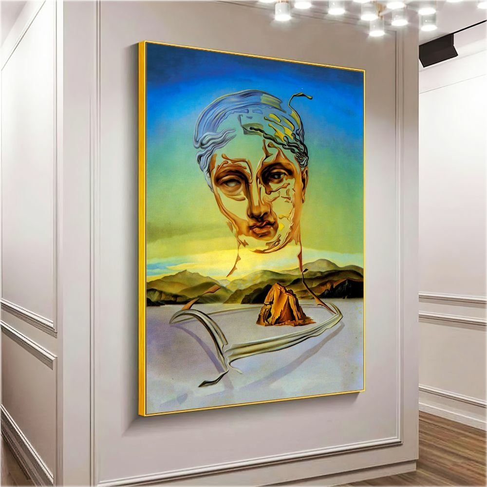 Quadro Salvador Dali Nascimento De Uma Divindade:90x60 cm/DOURADA