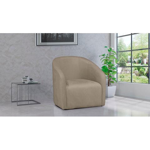 Poltrona Decorativa Lara Veludo Bege - Lm Decor