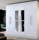 Ver imagem 1 de Guarda Roupa Delta 6 Pts com Espelho Branco - Leifer