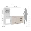 Ver imagem 3 de Cômoda Penteadeira Valência 8 Gavetas Espelho 209x160cm Creme/Branco 250801