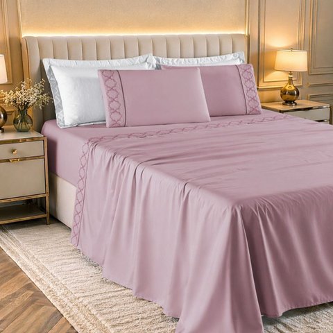 Conjunto Casal Queen Size Madri Algodão Toque Super Macio
