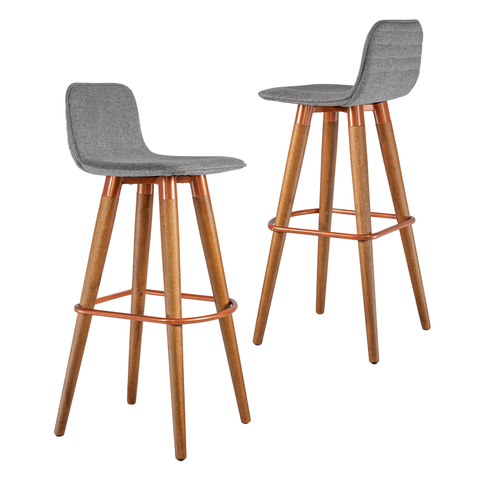 Kit Banquetas Altas Modernas Línea Unidecor Cobre Cinza