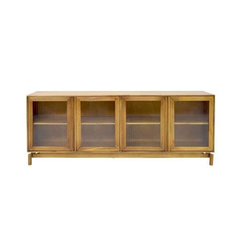 Buffet de Madeira 4 Portas com Vidro Canelado Bergen - Iaza Moveis