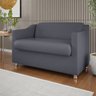 Sofá Namoradeira 2 Lugares Sala Descanso - V8 Decor:cinza - 4