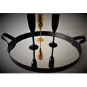 Ver imagem 2 de Bandeja Adnet Decorativa Redonda 300x3Mm Preto C Alça Preta