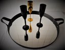 Ver imagem 3 de Bandeja Adnet Decorativa Redonda 300x3Mm Preto C Alça Preta