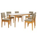 Ver imagem 3 de Conjunto Sala de Jantar Siera 6 Lugares Retangular Madeira Maciça Miami Natural/Cerejeira/Camurça