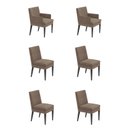 Ver imagem 1 de Kit 4 Cadeiras Germany + 2 Germany Retro Suede Capuccino Dominic Decor