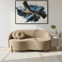 Ver imagem 1 de Sofá Orgânico 2 Lugares C/2 Almofadas Curvo Sala Recepção Amsterdã Suede Bege - Montanari's Decor