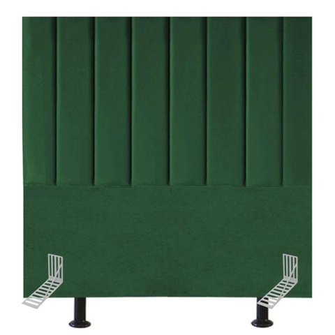 Cabeceira Estofada Cama Casal 140 Cm Lídia Suede e Frame Verde