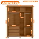 Ver imagem 3 de Guarda-Roupa Casal 2 Portas de Correr 188,5cm com 3 Gavetas Barcelona