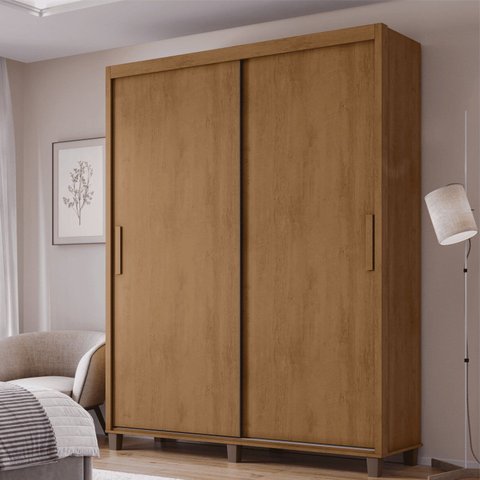 Guarda-Roupa Casal 2 Portas de Correr 188,5cm com 3 Gavetas Barcelona