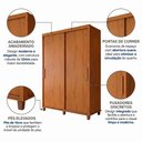 Ver imagem 4 de Guarda-Roupa Casal 2 Portas de Correr 3 Gavetas Carvalho Tapajós Barcelona