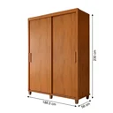 Ver imagem 3 de Guarda-Roupa Casal 2 Portas de Correr 3 Gavetas Carvalho Tapajós Barcelona