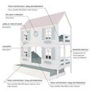 Ver imagem 4 de Treliche Casinha Bela com Coração 4 Janelas Venezianas - Madeira Maciça Branco/Rosa/Verde |