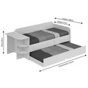 Ver imagem 3 de Sofá Cama Solteiro Helena c/ 2 Gavetas e Auxiliar Grafite - Cimol