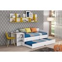 Ver imagem 6 de Sofá Cama Solteiro Helena c/ 2 Gavetas e Auxiliar Grafite - Cimol