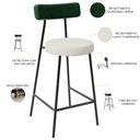 Ver imagem 4 de Kit 04 Banquetas Baixa Cozinha e Sala Jantar Bancada Milão L02 Facto Verde Champagne - lyam decor Ly