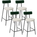 Ver imagem 1 de Kit 04 Banquetas Baixa Cozinha e Sala Jantar Bancada Milão L02 Facto Verde Champagne - lyam decor Ly