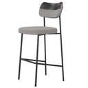 Ver imagem 7 de Kit 08 Banquetas Alta Bar Cozinha Sala Jantar Preto Elira L02 Couríssimo Preto Linho Cinza - Lyam D