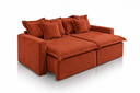 Ver imagem 1 de Sofá Retrátil Cortina com Espuma Soft D28 e Molas Bonnel Flex:Veludo Terracota/2,50