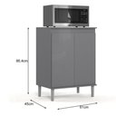 Ver imagem 4 de Kit de Cozinha 2 Peças com Balcão Micro-Ondas e Armário Aéreo 2 Portas Cinza – EJ Móveis