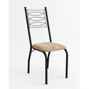 Ver imagem 3 de Kit 6 Cadeiras de Jantar Tubular Preto Estrutura em Aço Suede Bege Gat Magazine