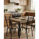 Ver imagem 4 de Kit 6 Cadeiras de Jantar Tubular Preto Estrutura em Aço Suede Bege Gat Magazine