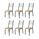 Ver imagem 1 de Kit 6 Cadeiras de Jantar Tubular Preto Estrutura em Aço Suede Bege Gat Magazine