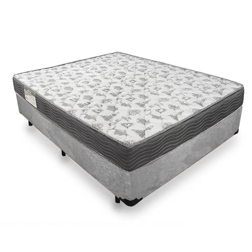 Cama Box Casal Suede + Colchão de Espuma D33 - Sereneprime - 138cm