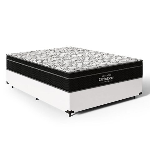 Cama Box com Colchão de Espuma D45 Ortobom Airtech Ortopillow 150 Casal 138cm