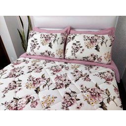 Cobre Leito Queen 3 Peças Manta Microfibra Zono Enxovais Buquê Rosado - 5