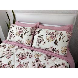 Cobre Leito Queen 3 Peças Manta Microfibra Zono Enxovais Buquê Rosado - 4