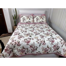 Cobre Leito Queen 3 Peças Manta Microfibra Zono Enxovais Buquê Rosado - 6