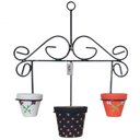 Ver imagem 1 de Suporte em Ferro na Cor Preta para Plantas Retro 3 Vasos